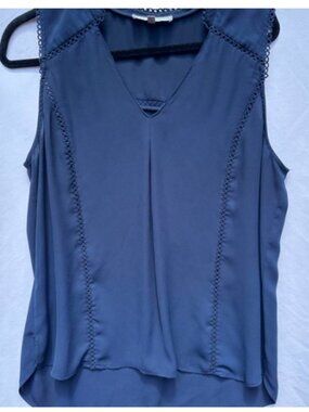 Daniel Rainn Women's Navy Sleeveless Blouse Size Lg